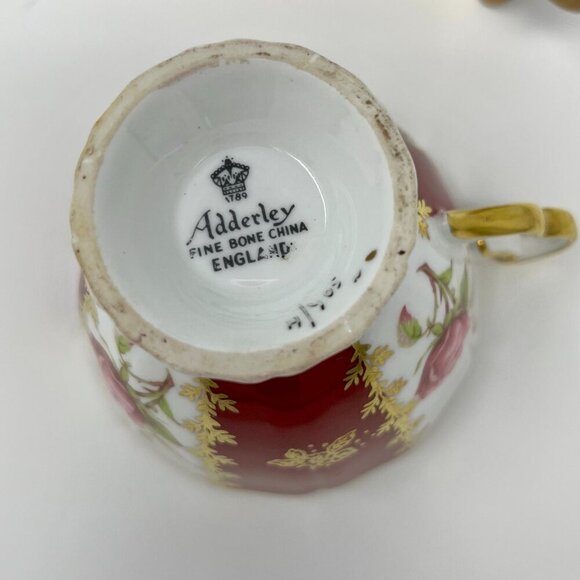 Vintage Adderley Bone China Teacup and Saucer Set - Picture 7 of 8